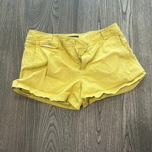 Martin + Osa Womens Chino Shorts Mid Rise Cotton Blend Stretch Yellow Size 8